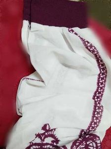 White &amp; Purple Embroidered Ethnic Gown