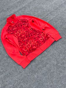 Vibrant Red Graphic Track Jacket