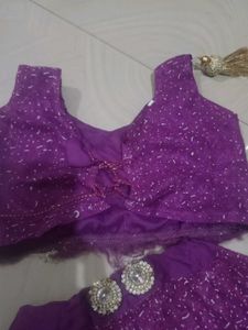 Sparkling Purple Lehenga Set for Girls
