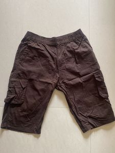 Brown Cargo Capri Pants
