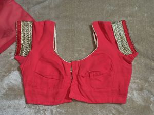 Pink Festive Saree With Blouse