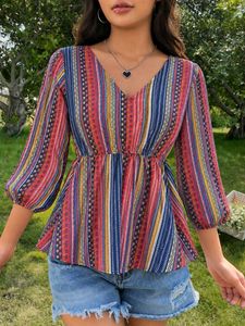 MULTICOLOR PEPLUM TOP