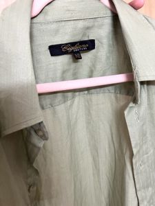 Olive Green Button-Down Shirt