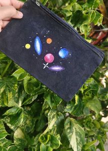 Hand-Painted Celestial Pouch