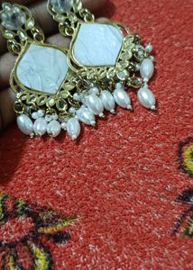Elegant White Pearl Drop Earrings