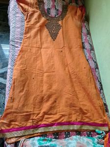 Orange Kurta Set with Dupatta