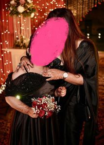 Mother-Daughter Black Combo – Saree &amp; G