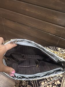 Chic Quilted Silver Shoulder Bag