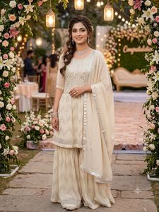 Elegant Cream Sharara Set