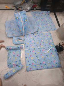 Cute Baby Blue Bedding Set with Animals