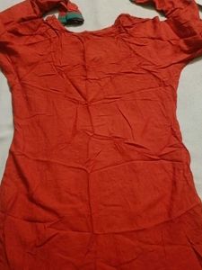 Orange Embroidered Kurta