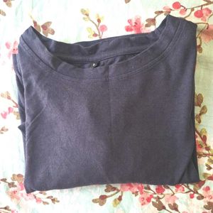 Navy Blue Long Sleeve Cropped Top🎖