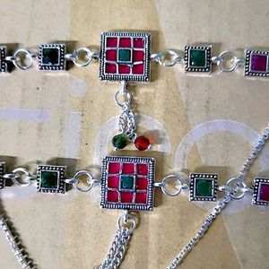 Exquisite Anklets with Square Design