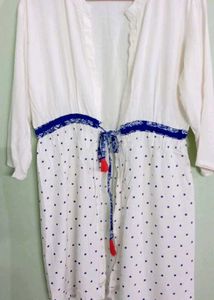 Never Used, Blue White  Shrug A-line Kurta