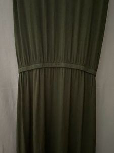 NUON By Westside Tie Up Olive Maxi Dress