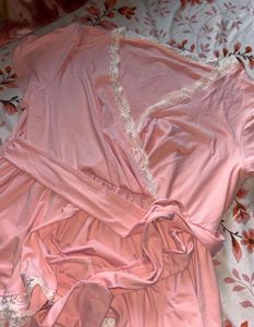 Chic Pink Lace Trim Wrap Top