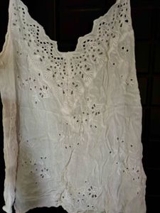 Boho White deep neck Camisole Top 🤍