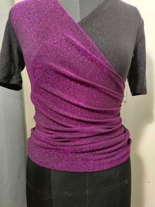 Sparkly Wrap Front Top