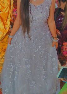 Elegant Grey Embellished gown