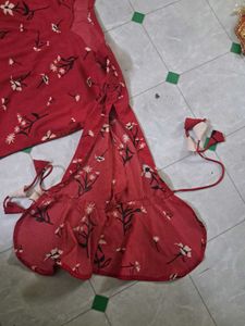 Red Floral Salwar Kameez