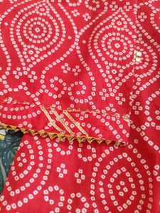 Red Bandhani Print Kurta with Pant