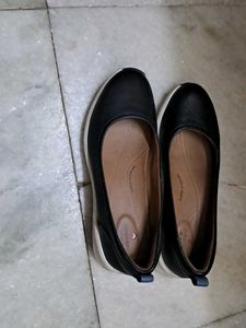 Clarks Black Leather Flats