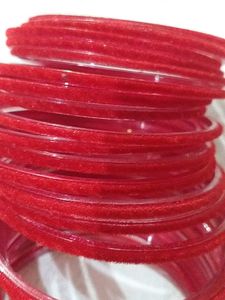 Red Velvet Glass Bangles