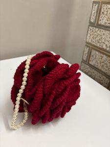 Handmade Rose Clutch with Pearls