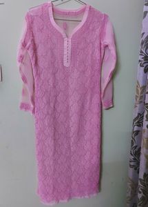 Chikankari Pink Kurta