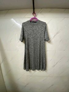 Grey Long Body Hugging Dress