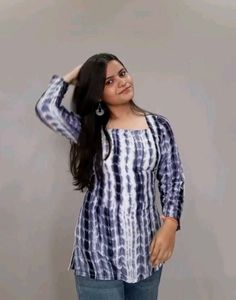 Stylish Tie-Dye , back tie Kurta Top