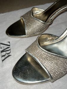 Zara light gold mules