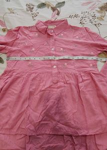 Embroidered Pink Collared Shirt