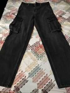 Dark Wash Cargo Pants