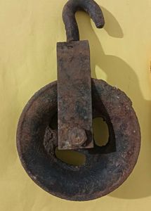 vintage Cast iron open well wheel Pulley
