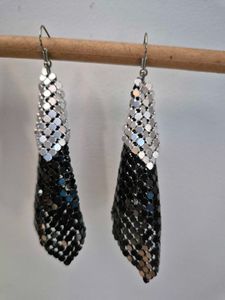 Accessorize London Sequin Mesh Tassel Drop Earring