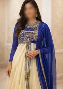 Blue & Gold Embroidered Anarkali