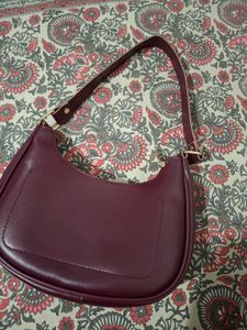 Stylish Maroon Hobo Bag