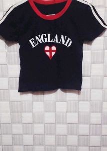 England Graphic Crop T-Shirt