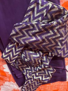 Elegant Purple Saree with Brocade Blouse