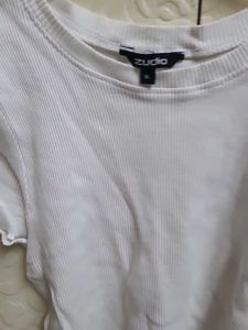 Classic White Ribbed T-Shirt