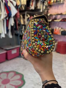 Boho Multicolor Beaded Clutch Bag
