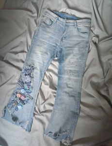 Unique Embellished Flare Jeans