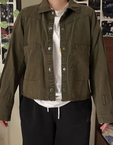 Olive Green Denim Jacket