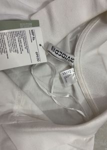 H&amp;M White Cropped Polo Shirt
