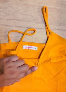 Vibrant Orange Spaghetti Strap Crop Top