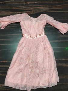 Elegant Pink Lace Dress