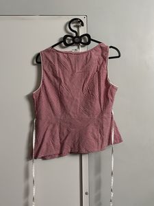 Red Gingham Wrap Top