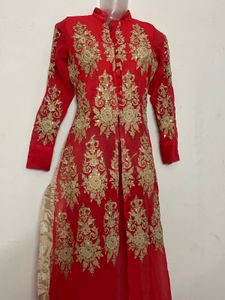 Pintresty peach Embroidered Kurta