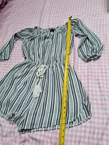 Boho Chic Striped Off-the-Shoulder Romper